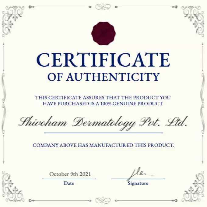 Aveil Authenticity Certificate