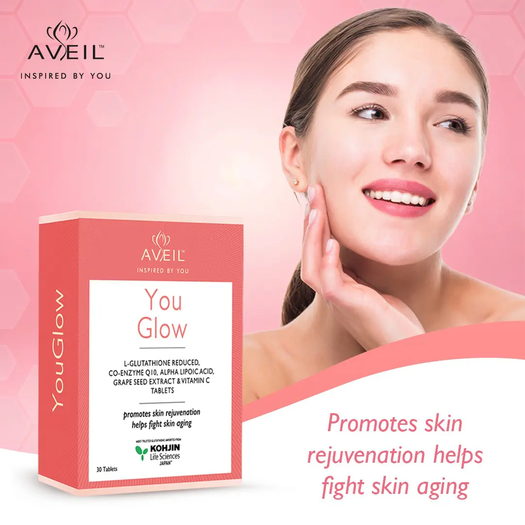 Aveil You Glow L-Glutathione reduced, Co-enzyme Q10, Alpha Lipoic Acid Aveil You Glow L-Glutathione reduced, Co-enzyme Q10, Alpha Lipoic Acid